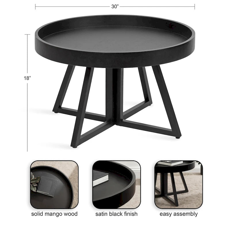 Table basse ronde Kate and Laurel Avery de 30 pouces - 30 po de diamètre