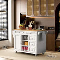 Desserte de cuisine Roomfitters avec plateau en bois d'hévéa – Îlot de cuisine roulant mobile avec rangement et 5 tiroirs, longueur de 134,6 cm