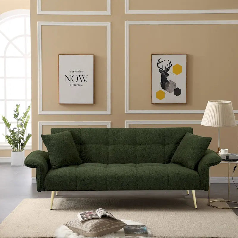70.1 canapé-lit futon, canapé-lit double convertible avec accoudoirs pliables pour salons et petits espaces