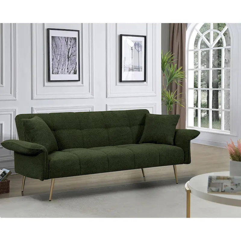 70.1 canapé-lit futon, canapé-lit double convertible avec accoudoirs pliables pour salons et petits espaces