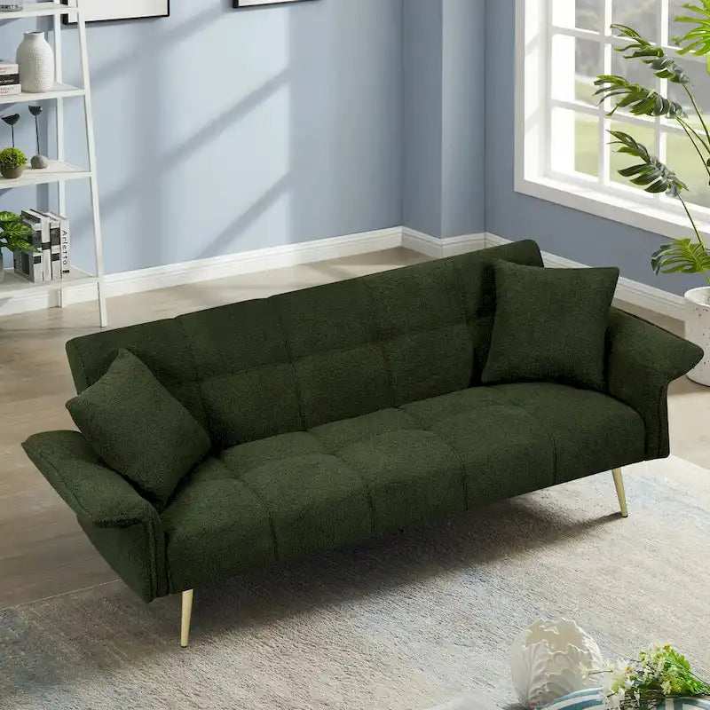 70.1 canapé-lit futon, canapé-lit double convertible avec accoudoirs pliables pour salons et petits espaces