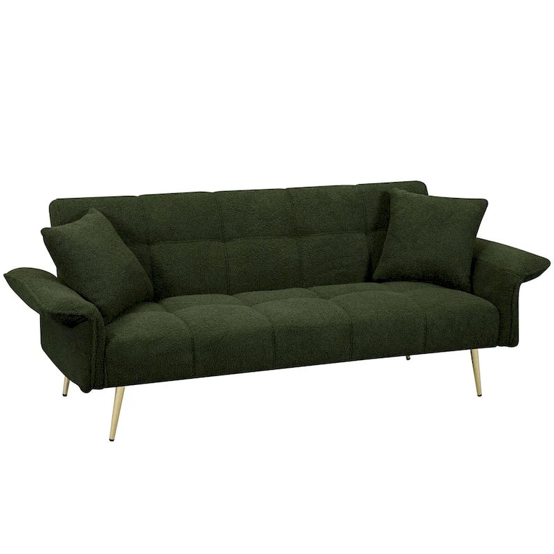 70.1 canapé-lit futon, canapé-lit double convertible avec accoudoirs pliables pour salons et petits espaces