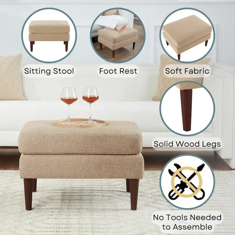 Convenience Concepts Designs4Comfort Pouf mi-siècle Marlow