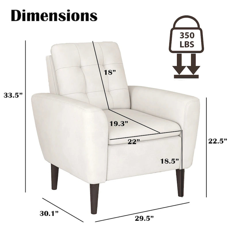 Fauteuil d'appoint en tissu capitonné avec cadre en bois de sagwan massif