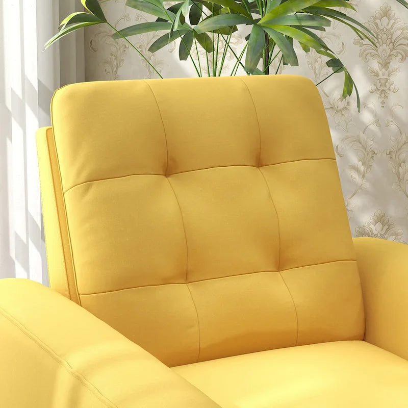 Fauteuil d'appoint en tissu capitonné avec cadre en bois de sagwan massif