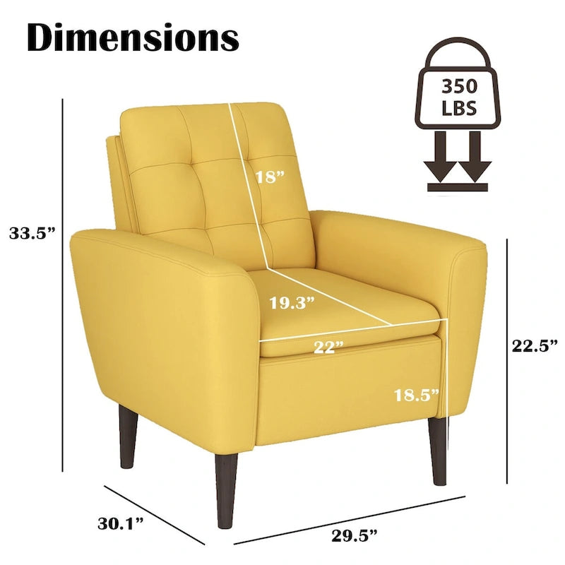 Fauteuil d'appoint en tissu capitonné avec cadre en bois de sagwan massif