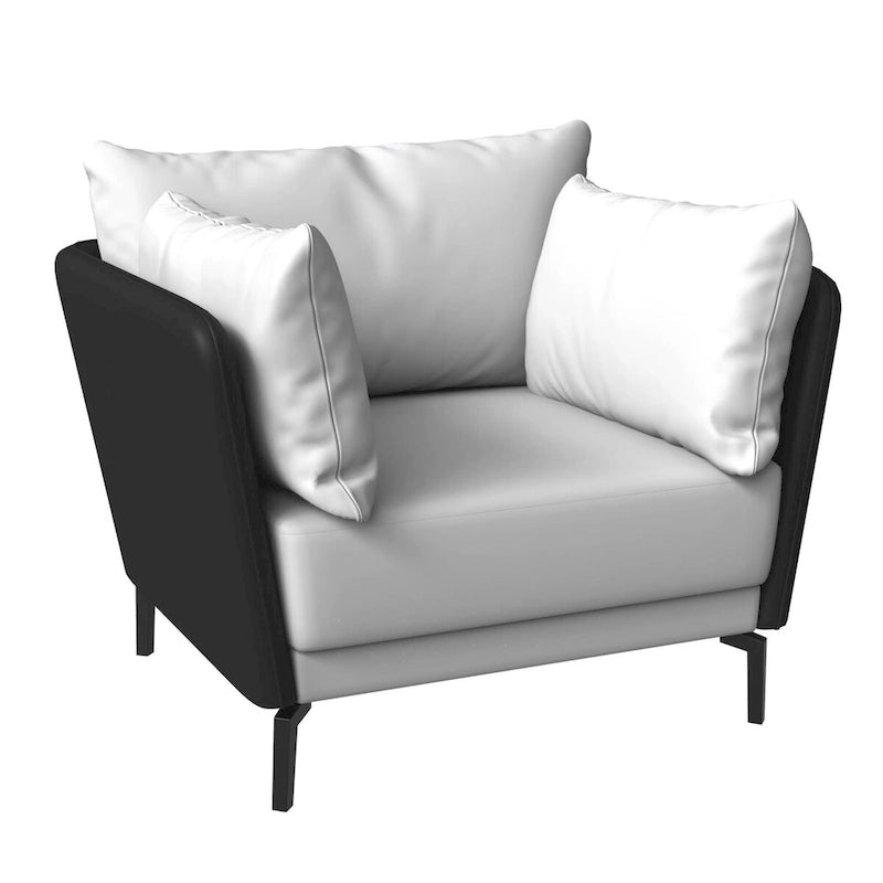 Fauteuil d'appoint moderne Luxify en cuir PU rembourré avec pieds en métal pour le salon