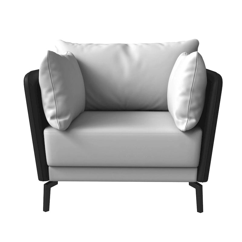 Fauteuil d'appoint moderne Luxify en cuir PU rembourré avec pieds en métal pour le salon