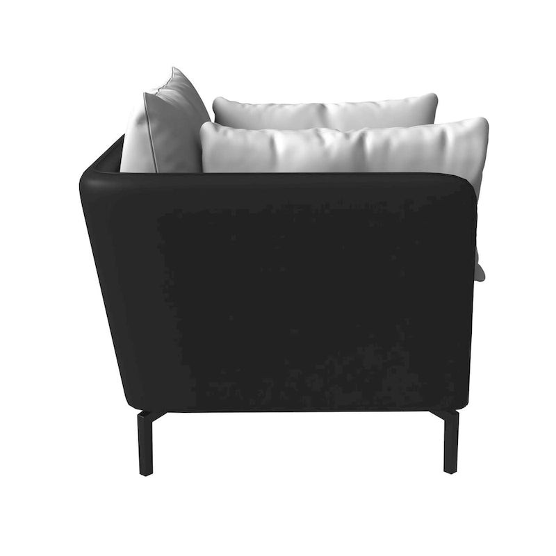 Fauteuil d'appoint moderne Luxify en cuir PU rembourré avec pieds en métal pour le salon