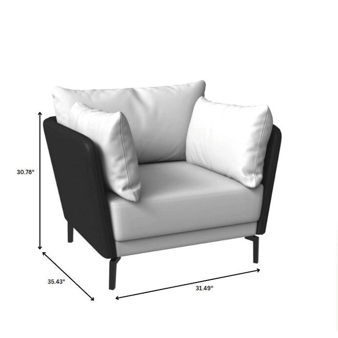 Fauteuil d'appoint moderne Luxify en cuir PU rembourré avec pieds en métal pour le salon
