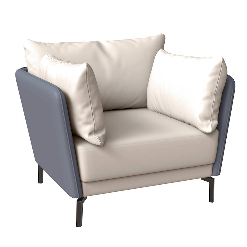 Fauteuil d'appoint moderne Luxify en cuir PU rembourré avec pieds en métal pour le salon