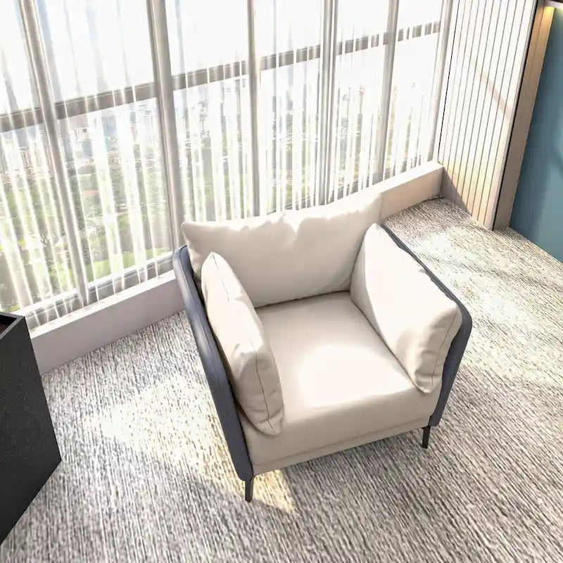 Fauteuil d'appoint moderne Luxify en cuir PU rembourré avec pieds en métal pour le salon