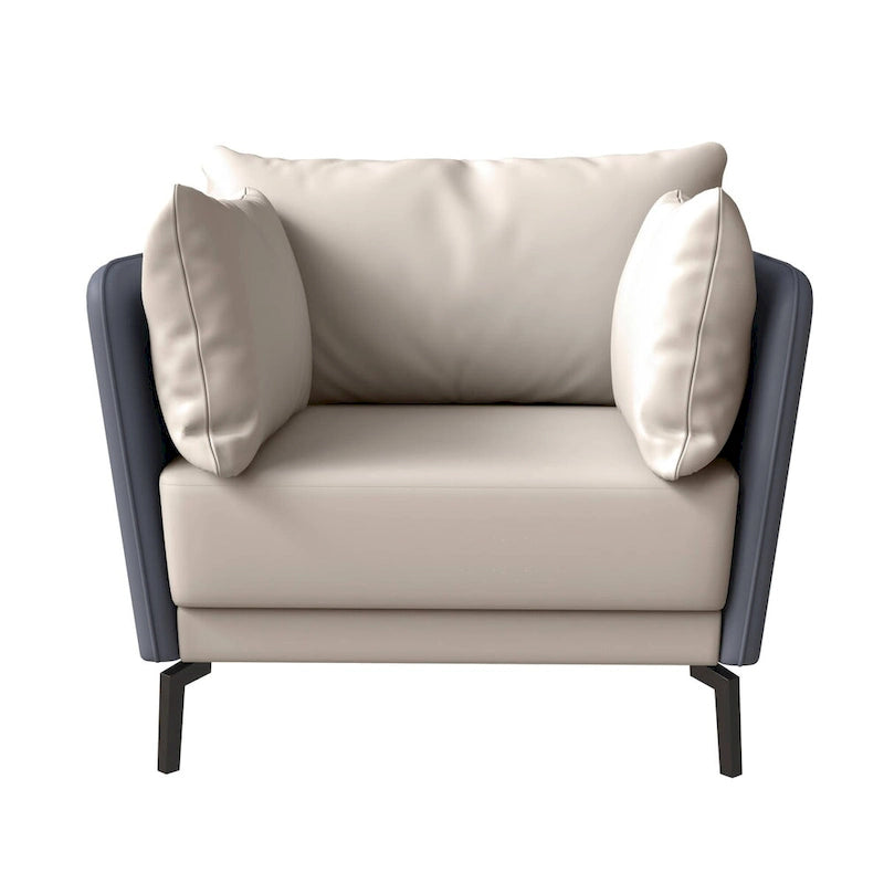 Fauteuil d'appoint moderne Luxify en cuir PU rembourré avec pieds en métal pour le salon