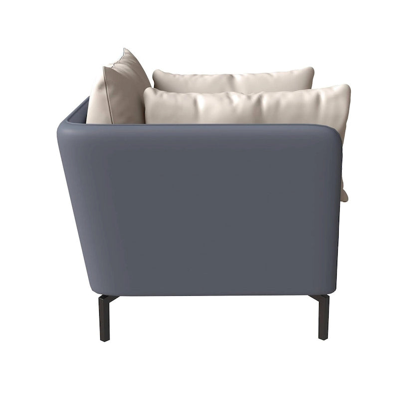 Fauteuil d'appoint moderne Luxify en cuir PU rembourré avec pieds en métal pour le salon