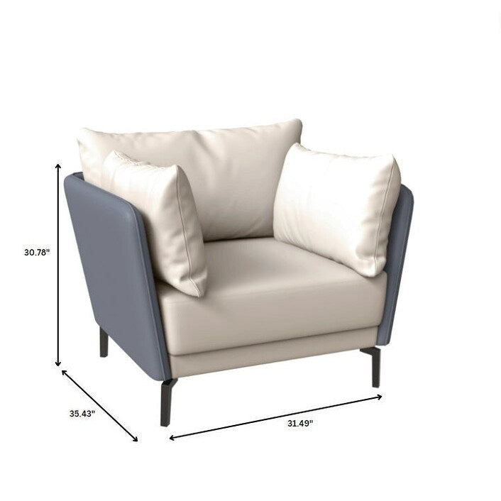 Fauteuil d'appoint moderne Luxify en cuir PU rembourré avec pieds en métal pour le salon