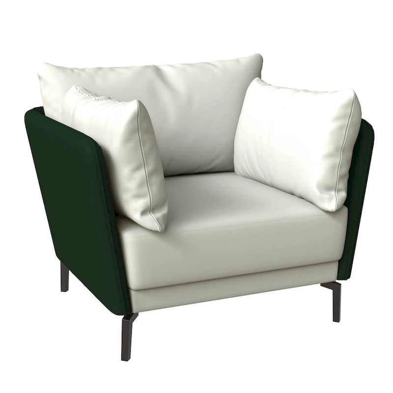 Fauteuil d'appoint moderne Luxify en cuir PU rembourré avec pieds en métal pour le salon
