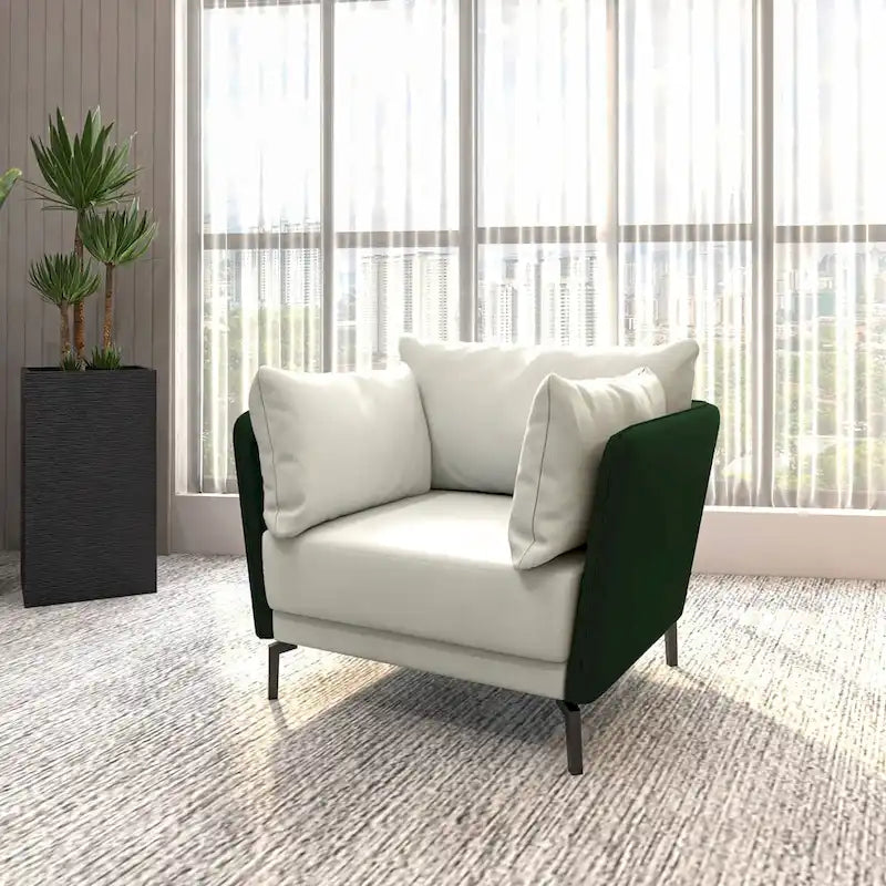 Fauteuil d'appoint moderne Luxify en cuir PU rembourré avec pieds en métal pour le salon
