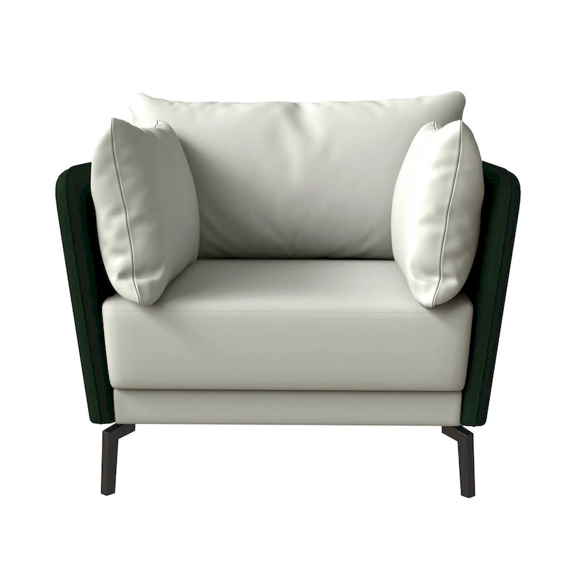 Fauteuil d'appoint moderne Luxify en cuir PU rembourré avec pieds en métal pour le salon
