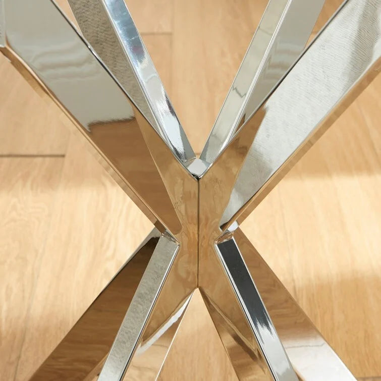 Table d'appoint avec plateau en verre de 19,7