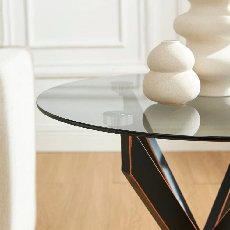 Table d'appoint avec plateau en verre de 19,7