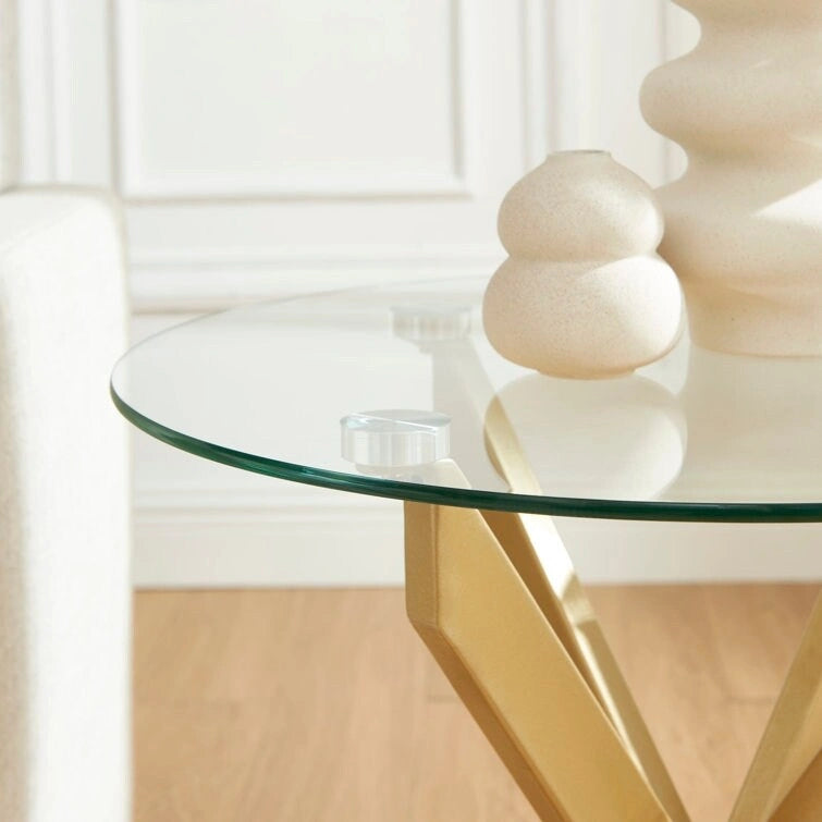 Table d'appoint avec plateau en verre de 19,7
