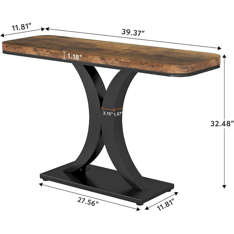 Console industrielle étroite de 101,6 cm de long pour entrée