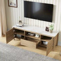 Meuble TV de 147 cm avec lumières LED, centre de divertissement, meuble TV avec rangement pour téléviseur jusqu'à 80 pouces pour salle de jeux, salon, chambre à coucher