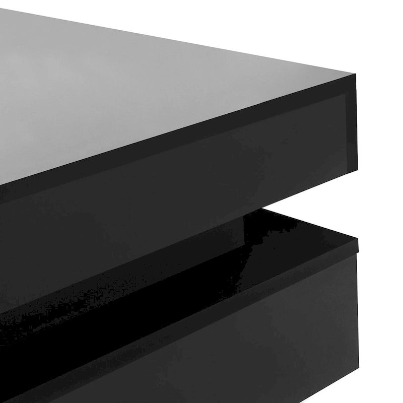 Table basse design brillante avec 4 tiroirs