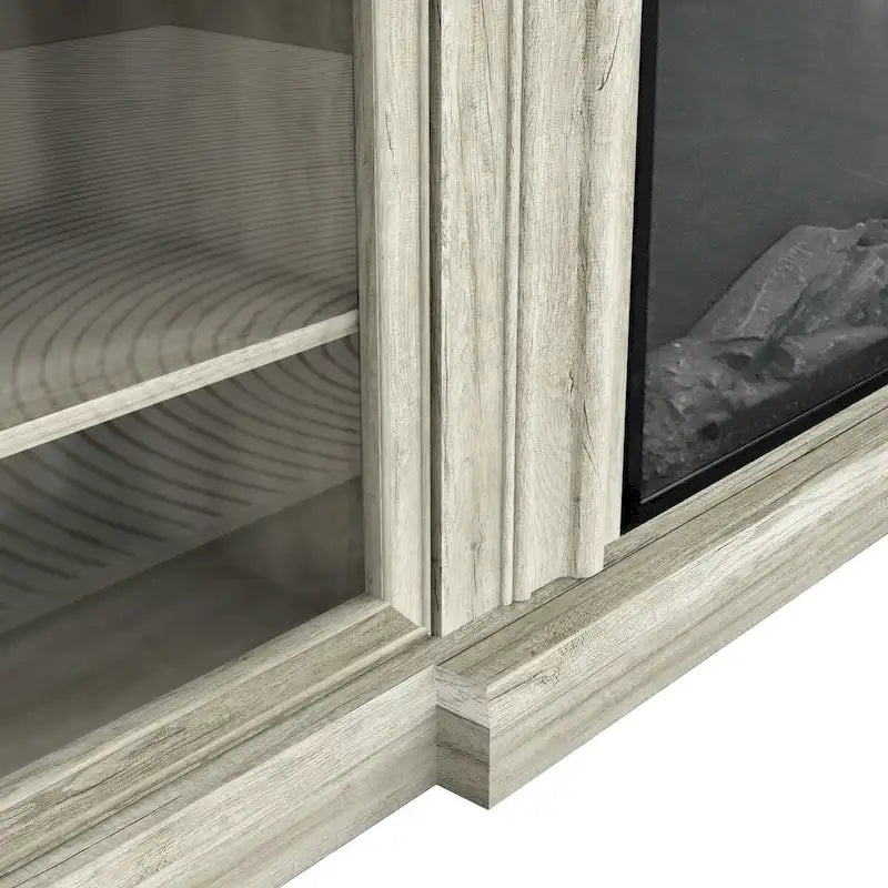 Meuble TV de ferme avec cheminée - 70 pouces de large - Convient aux téléviseurs jusqu'à 70 pouces - 71 L x 30 H x 15,5 P