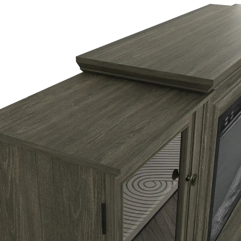Meuble TV de ferme avec cheminée - 70 pouces de large - Convient aux téléviseurs jusqu'à 70 pouces - 71 L x 30 H x 15,5 P