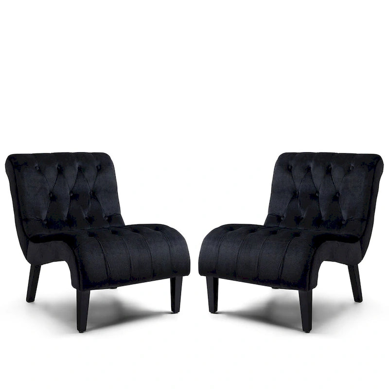 AVAWING Lot de 2 fauteuils de salon sans accoudoirs rembourrés