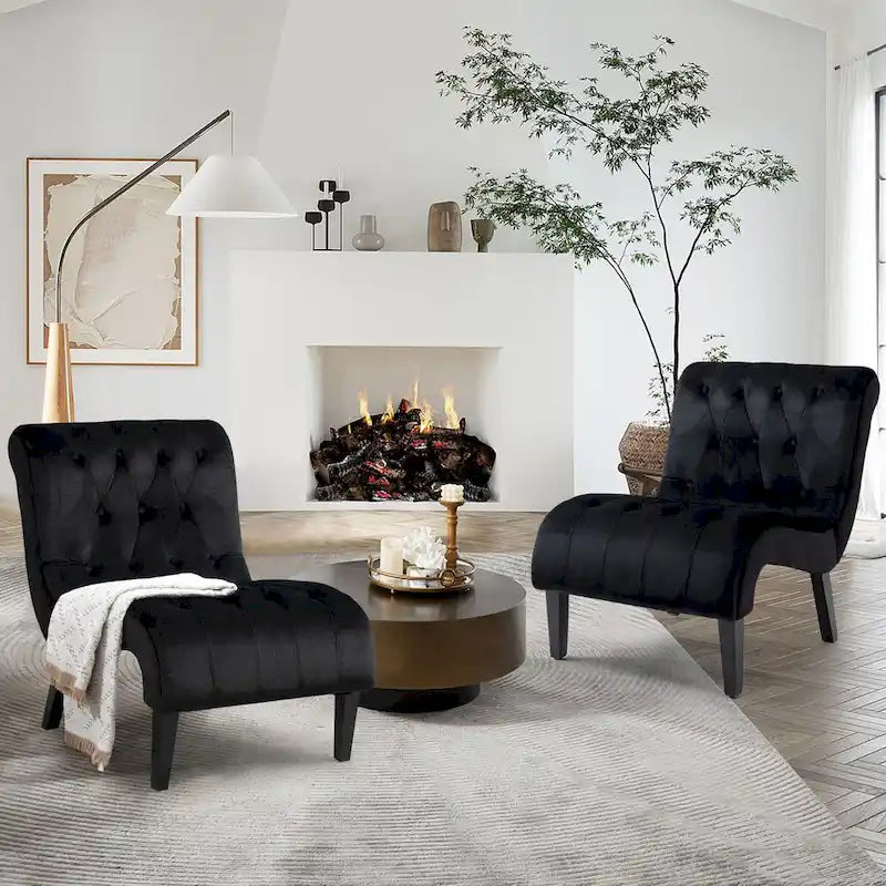 AVAWING Lot de 2 fauteuils de salon sans accoudoirs rembourrés