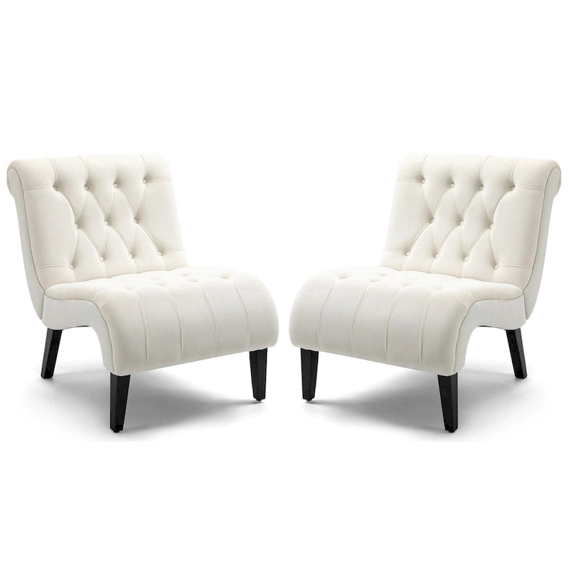 AVAWING Lot de 2 fauteuils de salon sans accoudoirs rembourrés