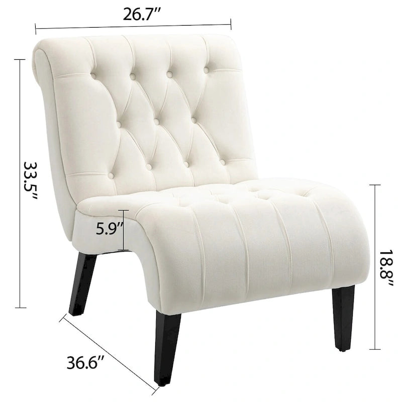 AVAWING Lot de 2 fauteuils de salon sans accoudoirs rembourrés