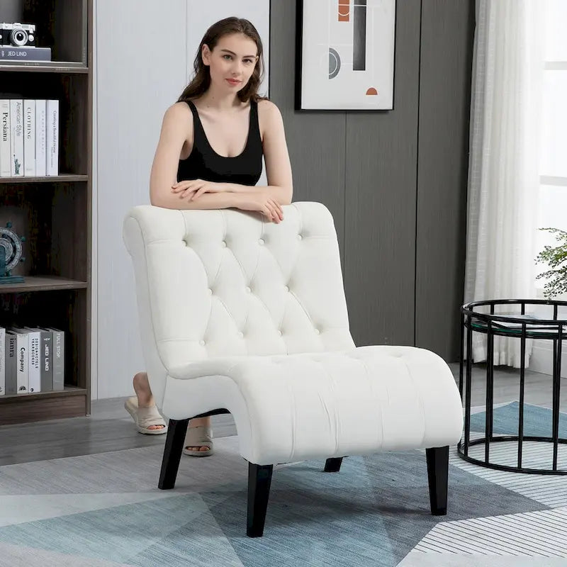 AVAWING Lot de 2 fauteuils de salon sans accoudoirs rembourrés