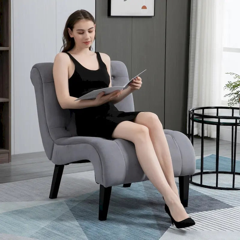 AVAWING Lot de 2 fauteuils de salon sans accoudoirs rembourrés