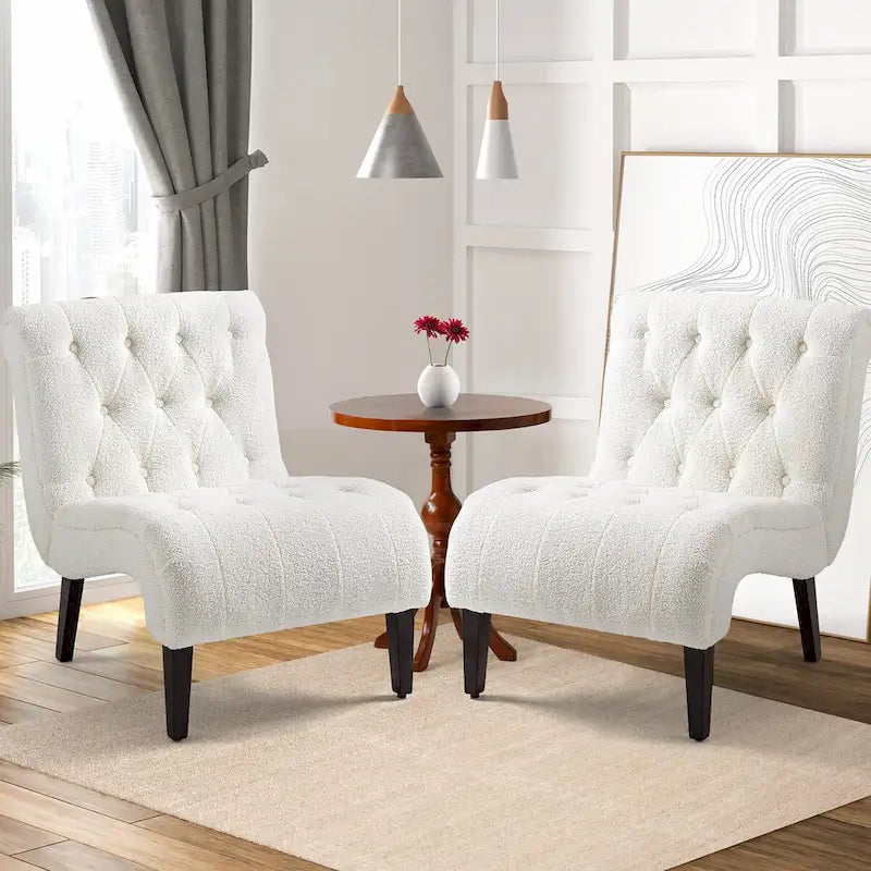 AVAWING Lot de 2 fauteuils de salon sans accoudoirs rembourrés