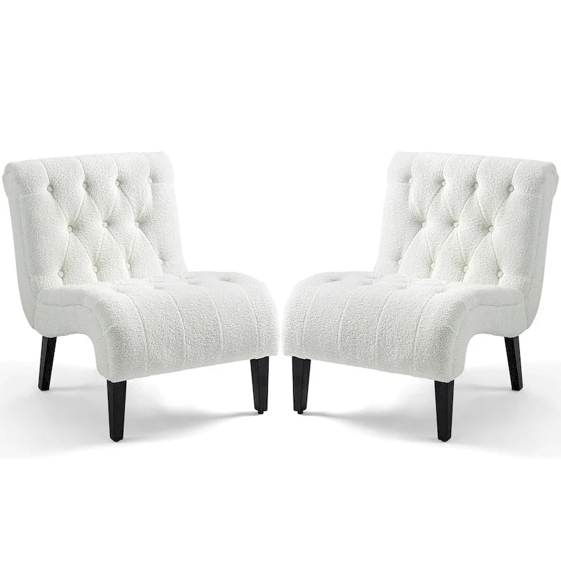 AVAWING Lot de 2 fauteuils de salon sans accoudoirs rembourrés