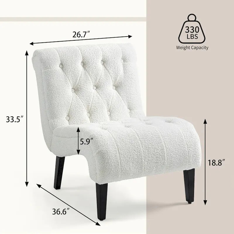 AVAWING Lot de 2 fauteuils de salon sans accoudoirs rembourrés