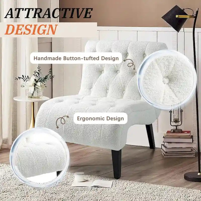 AVAWING Lot de 2 fauteuils de salon sans accoudoirs rembourrés