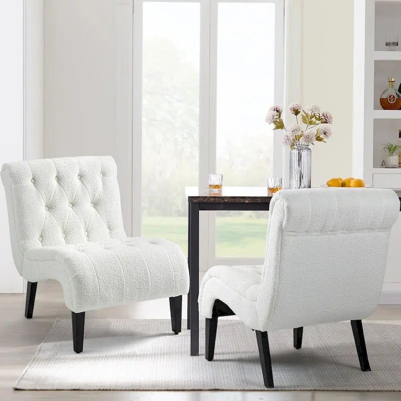 AVAWING Lot de 2 fauteuils de salon sans accoudoirs rembourrés