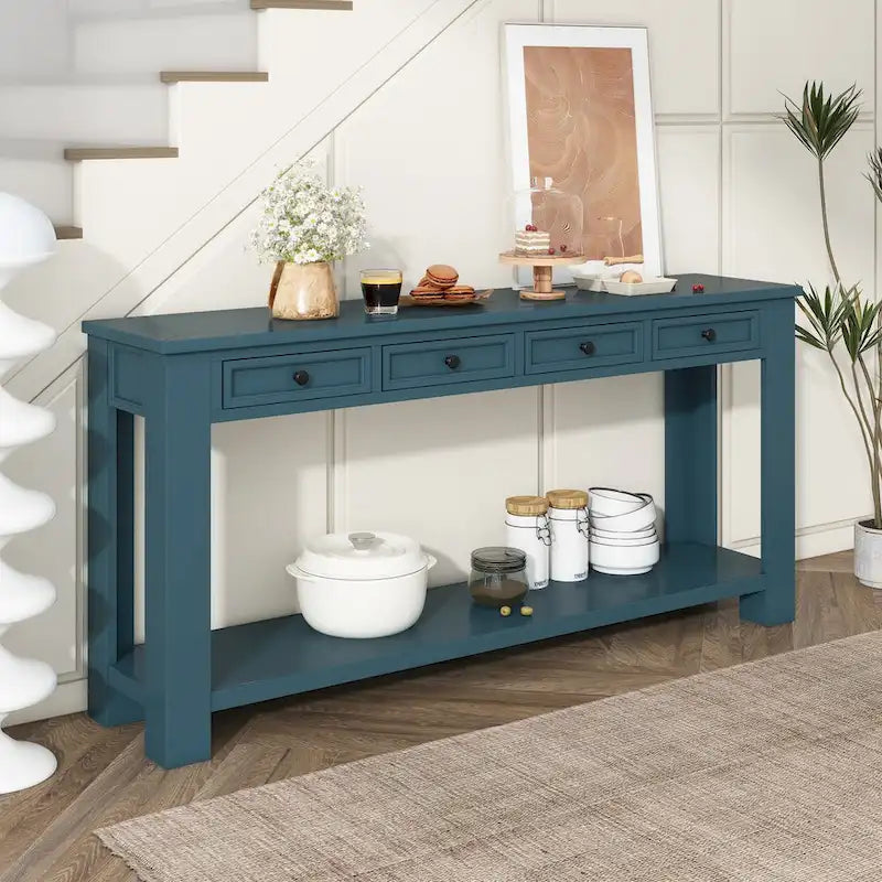 Console / Table d'appoint avec tiroirs de rangement et étagère inférieure pour entrée/couloir