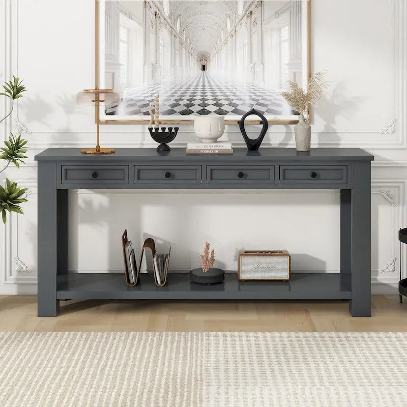 Console / Table d'appoint avec tiroirs de rangement et étagère inférieure pour entrée/couloir