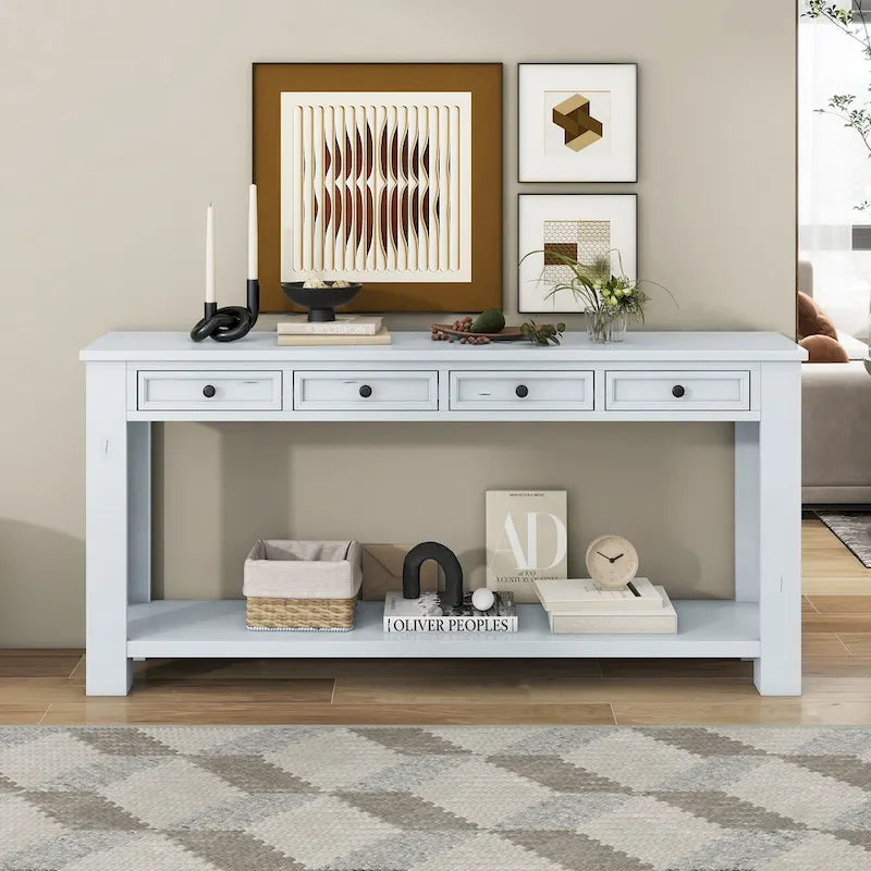 Console / Table d'appoint avec tiroirs de rangement et étagère inférieure pour entrée/couloir