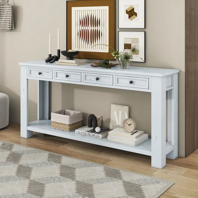 Console / Table d'appoint avec tiroirs de rangement et étagère inférieure pour entrée/couloir