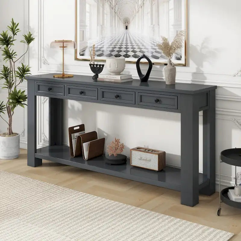Console / Table d'appoint avec tiroirs de rangement et étagère inférieure pour entrée/couloir