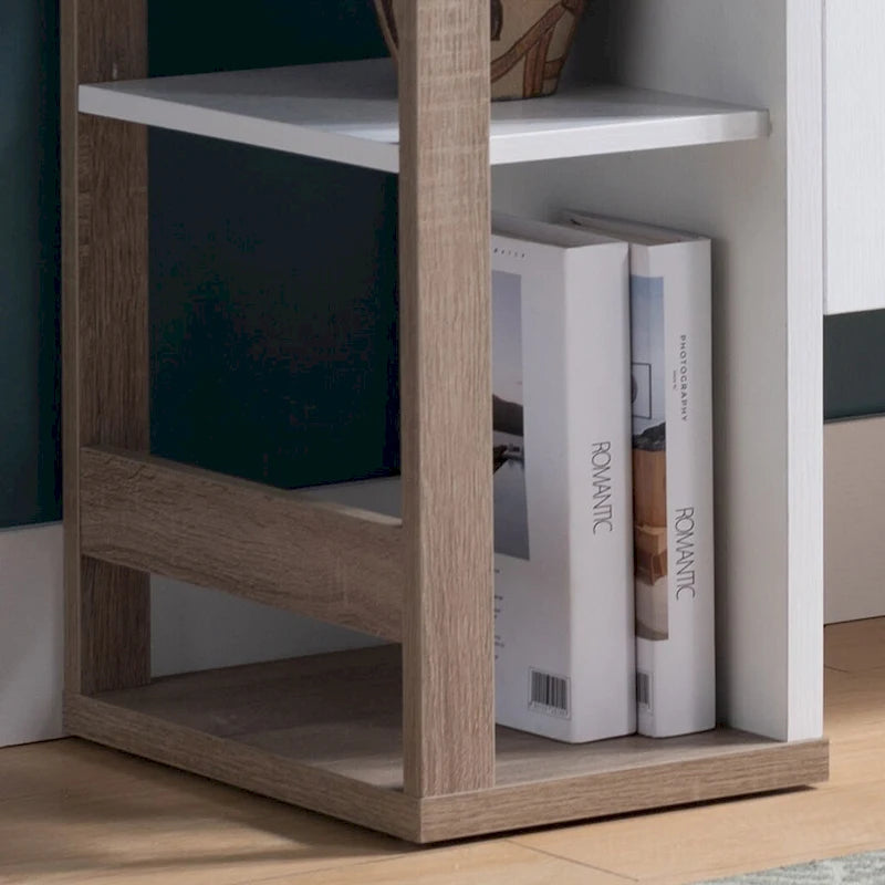 Buffet Blanc & Taupe foncé, armoire de rangement, en bois, de haute qualité et durable, grande capacité