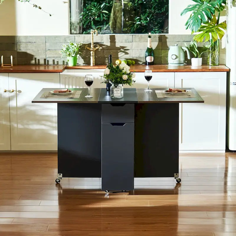 Table de cuisine pliante avec rallonge à rabats