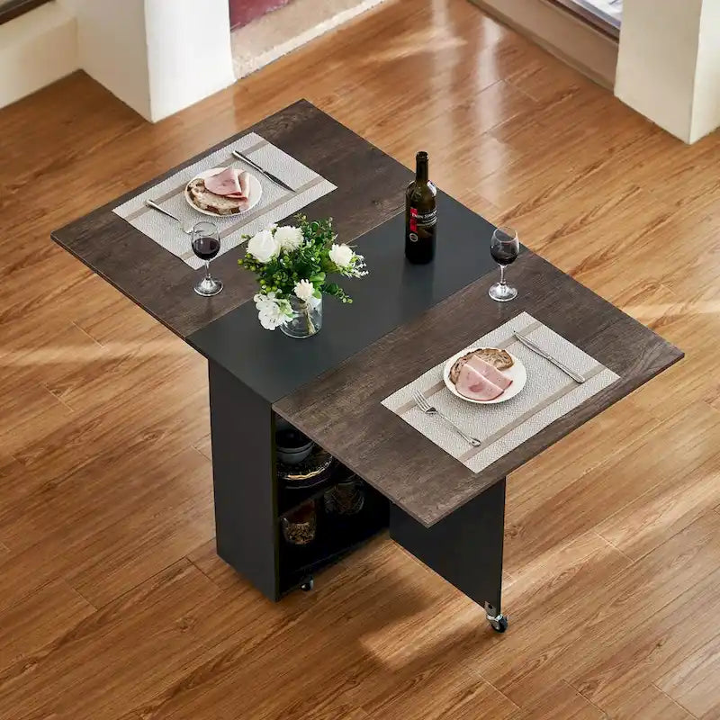 Table de cuisine pliante avec rallonge à rabats