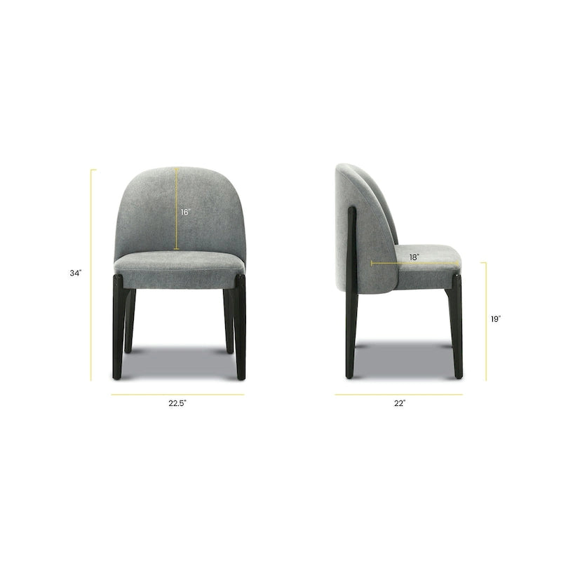 Chaises de salle à manger Pietta de Poly & Bark (lot de 2) – Tissu durable avec pieds en bois massif